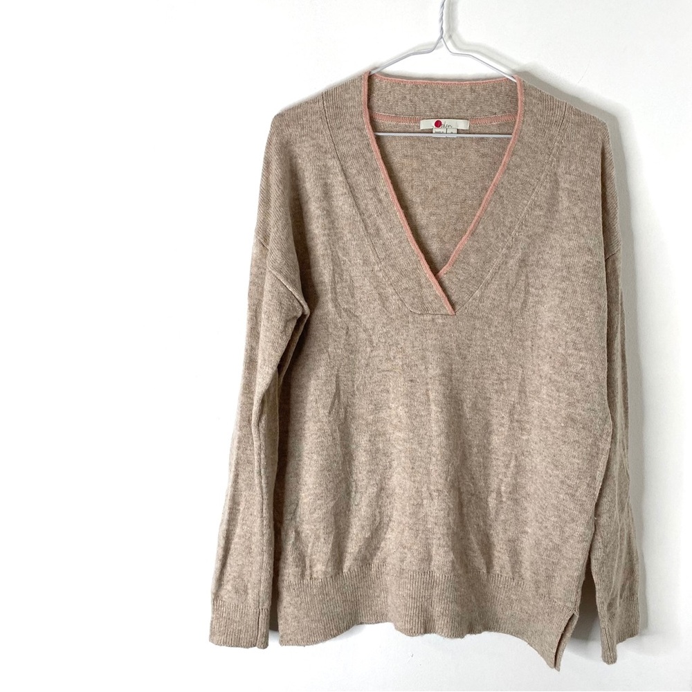 Boden Tan V-Neck Sweater